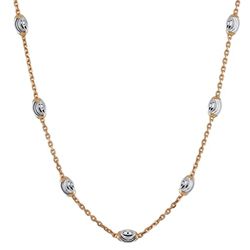 Two-tone Gold plated and Sterling Silver Moon Cut Bead Chain